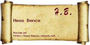 Hess Bence névjegykártya