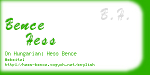 bence hess business card